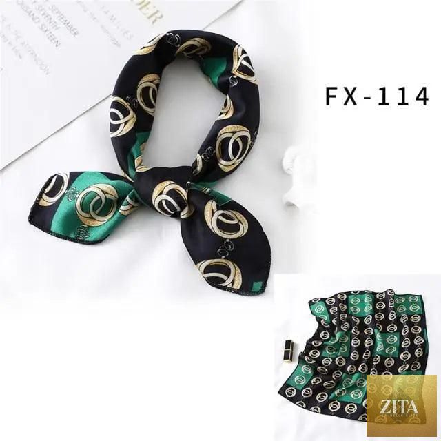 Stevvex square silk scarf with colorful printed design, versatile for neck, hair, or shawl styling for women.