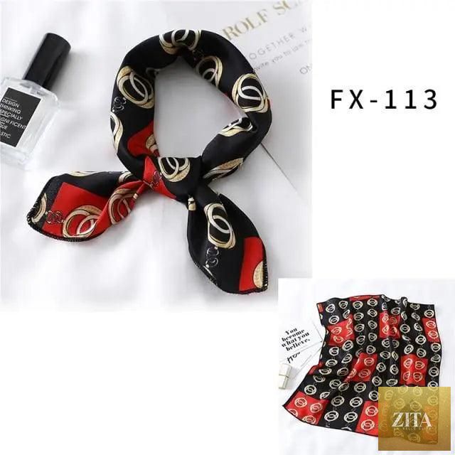 Stevvex square silk scarf with fashionable printed design, suitable as a neck scarf, hair band, or shawl for women.