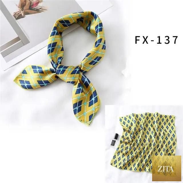 Stevvex square silk scarf for women with fashionable printed design, versatile for neck, hair band, or shawl styling.
