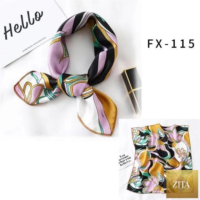 Stevvex square silk scarf for women with a colorful printed design, versatile accessory for neck, hair, or shawl styling.