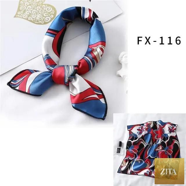 Fashionable square silk scarf for women, printed with vibrant patterns, versatile for neck, hair, or accessories by Stevvex.