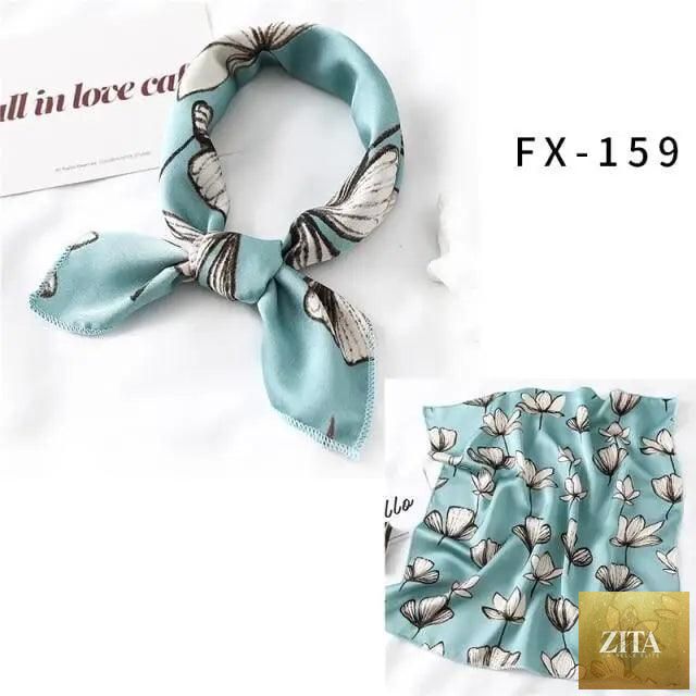 Stevvex square silk scarf for women with a fashionable printed design, versatile small neck accessory, and hair band option.