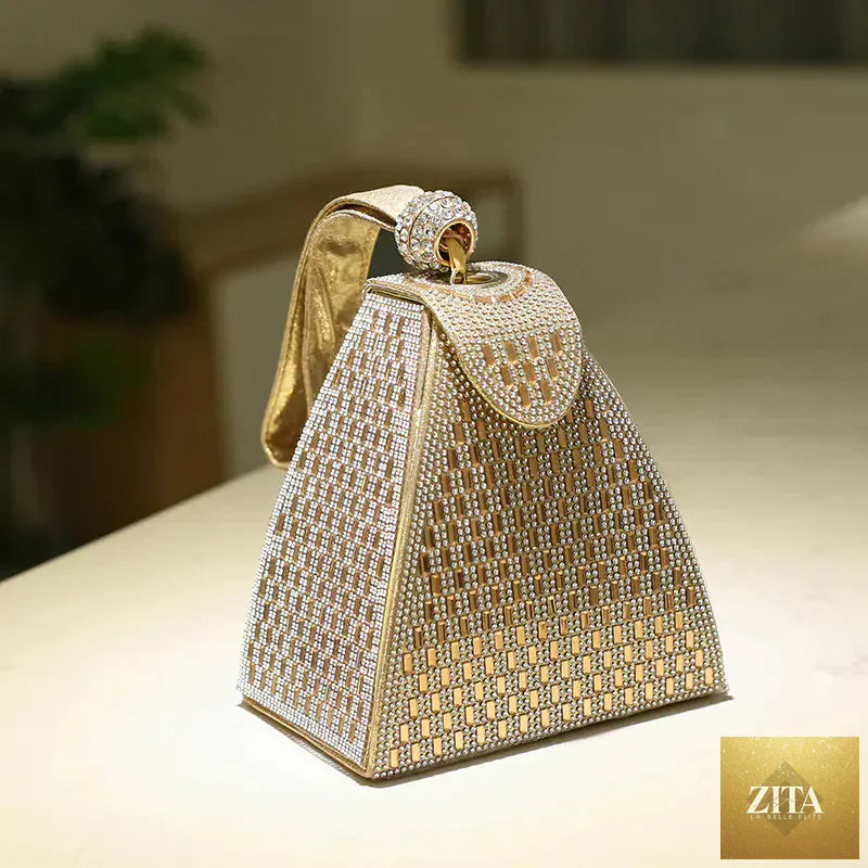 Elegant luxury diamond clutch bag for women, evening purse with sparkling embellishments, from Trendy Attic Store01.