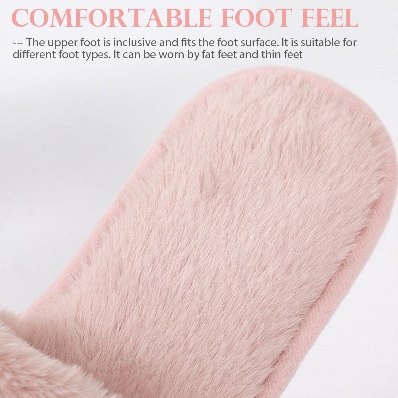 Stevvex women’s warm fluffy faux fur slippers with open toe, heart shape, memory foam sole, indoor floor slides, cozy and soft.