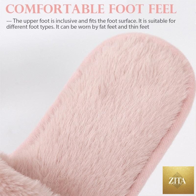 Stevvex warm fluffy women's faux fur slippers with open toe, heart shape design, memory foam sole, cozy indoor floor slides.