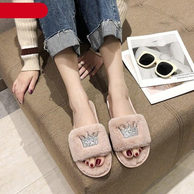 Stevvex women's warm fluffy faux fur slippers with open toe, heart shape design, memory foam comfort, indoor floor slides, cozy and soft.
