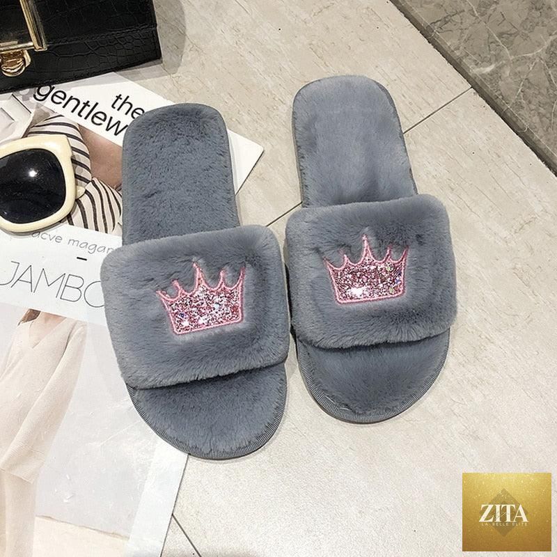 Stevvex women’s warm fluffy faux fur slippers with open toe, heart shape design, soft memory foam, indoor floor slide footwear.