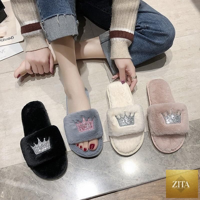 Stevvex women's fluffy faux fur indoor slippers with heart-shaped open toe design, soft memory foam, and cozy flat slip-on style.