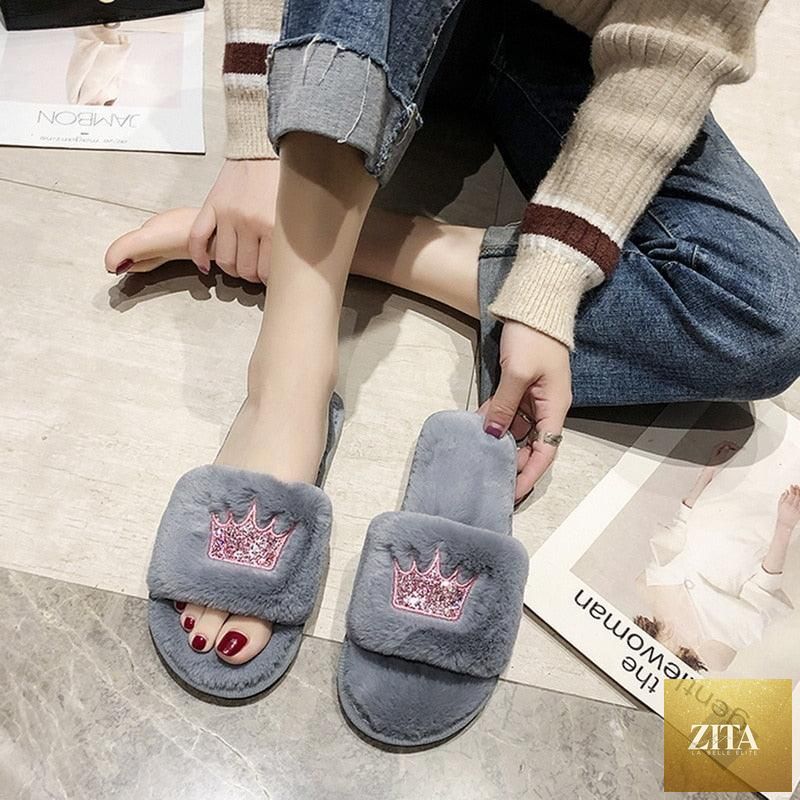 Stevvex warm fluffy women's faux fur slippers with heart-shaped design, open toe, soft memory foam, indoor floor slides for cozy comfort.