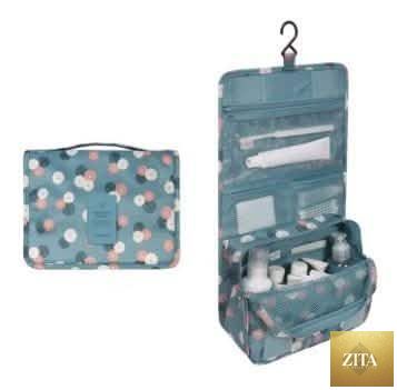 Waterproof travel toiletry bag by DailySale in assorted colors, featuring a blue floral design for beauty and personal care.