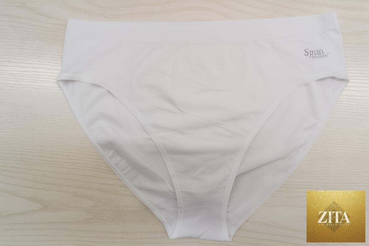 White women's high leg underwear by Spun Bamboo made from bamboo and cotton for comfort and breathability.