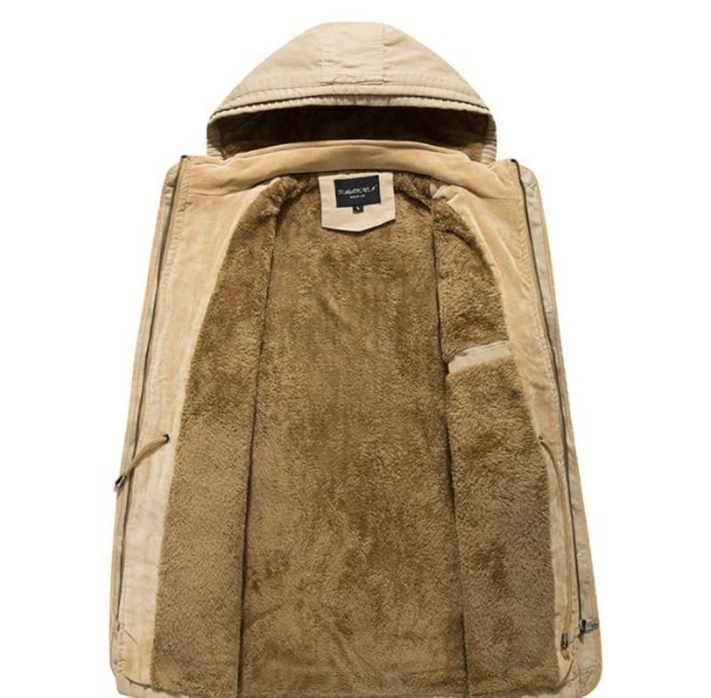 Mens Hooded Military Style Coat Yellow Pandora