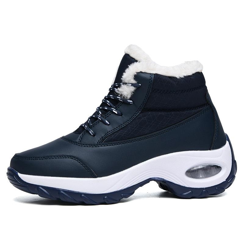 Stevvex winter women's sneakers with breathable fabric, warm fur lining, anti-slip sole, and high heels for casual winter wear.