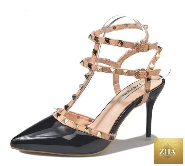 Women’s summer high heels by Stevvex featuring pointed toe, strappy sandal design, adjustable strap, and closed toe luxury shoes.