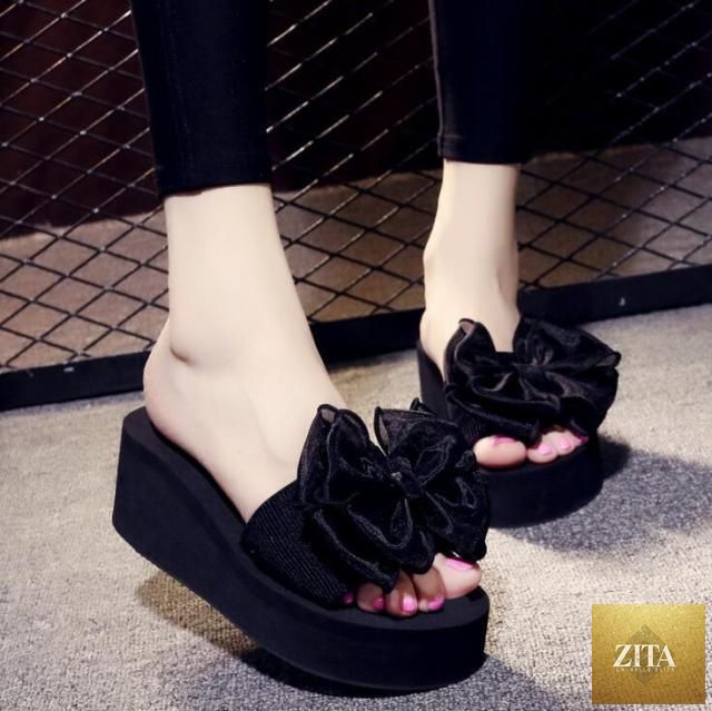 Women Stevvex bow summer sandals with knotted bow design, open toe slip-ons for indoor, outdoor, beach, and casual summer wear.