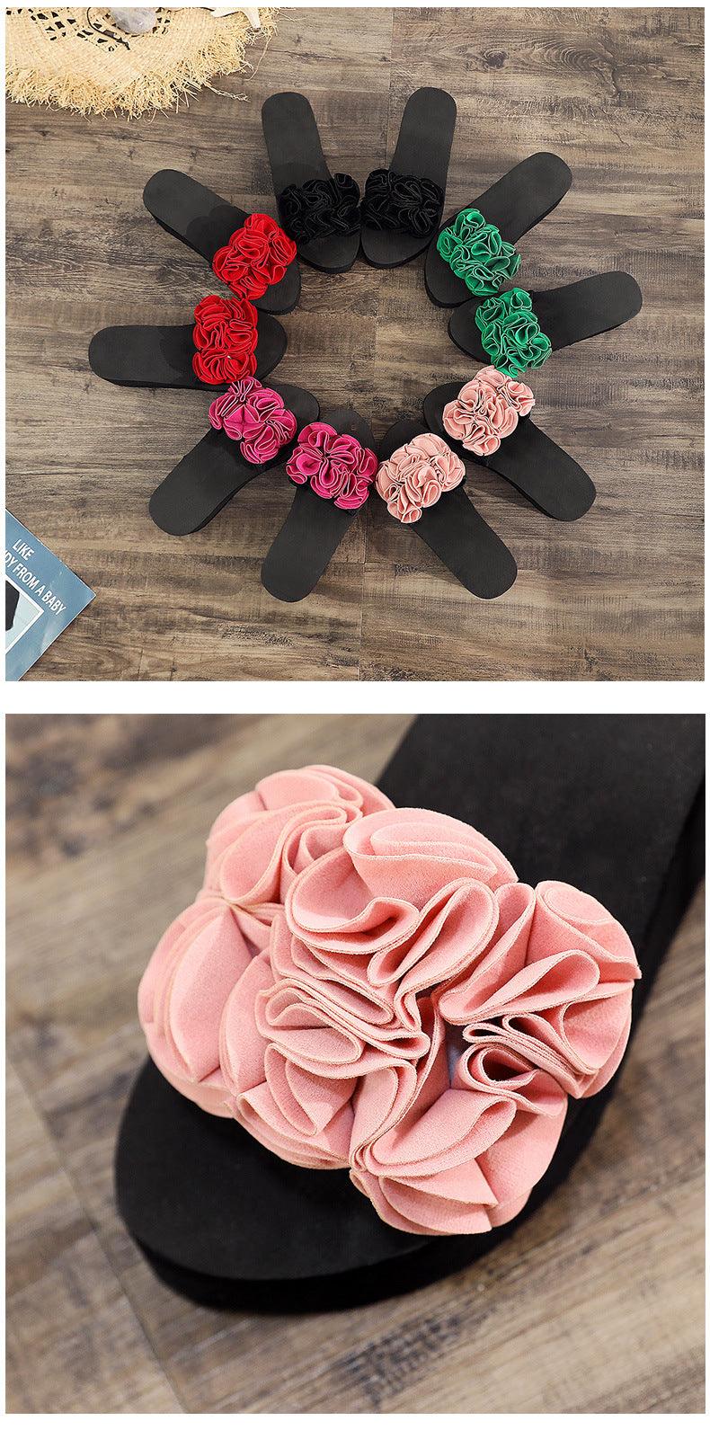 Women Stevvex bow summer sandals with high heels, platform flip-flops, floral design, suitable for indoor, outdoor, and beach wear.