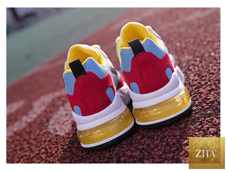 Women Stevvex colorful casual sneakers with flat thick sole, lightweight breathable design, ideal for walking, running, and gym workouts.