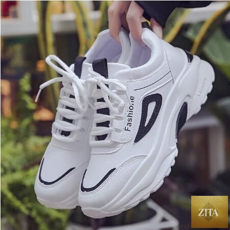 Women Stevvex colorful casual sneakers with flat thick sole, lightweight air cushion, breathable fabric, ideal for walking and running.
