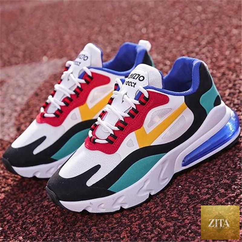 Women Stevvex colorful casual sneakers with flat thick soles, breathable lightweight air cushion for walking, running, and gym workouts.