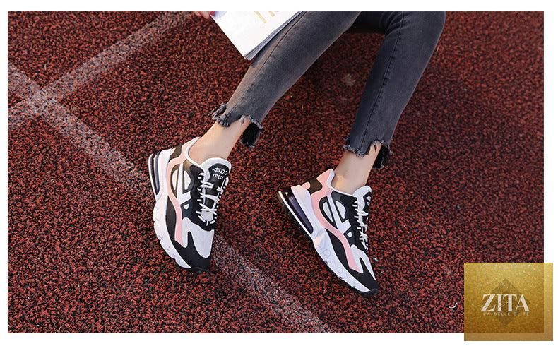 Women Stevvex colorful casual sneakers with flat thick sole, lightweight, breathable air cushion for walking, running, and gym workouts.