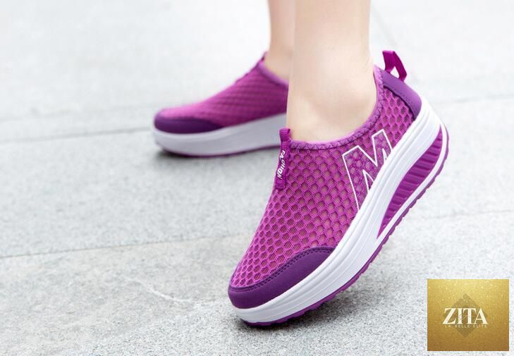 Women Stevvex casual sneakers with breathable air mesh, platform design, ideal for walking and fitness, lightweight and comfortable.