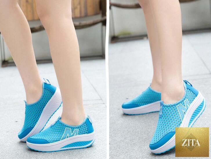 Women Stevvex casual sneakers with breathable air mesh, platform design, ideal for walking, fitness, and everyday comfort.
