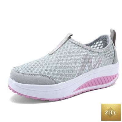 Women Stevvex casual sneakers with breathable air mesh, platform design, suitable for tennis, walking, and fitness, lightweight and comfortable.