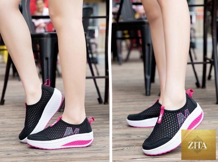 Women Stevvex casual sneakers with breathable air mesh, platform design, suitable for walking, tennis, and fitness.