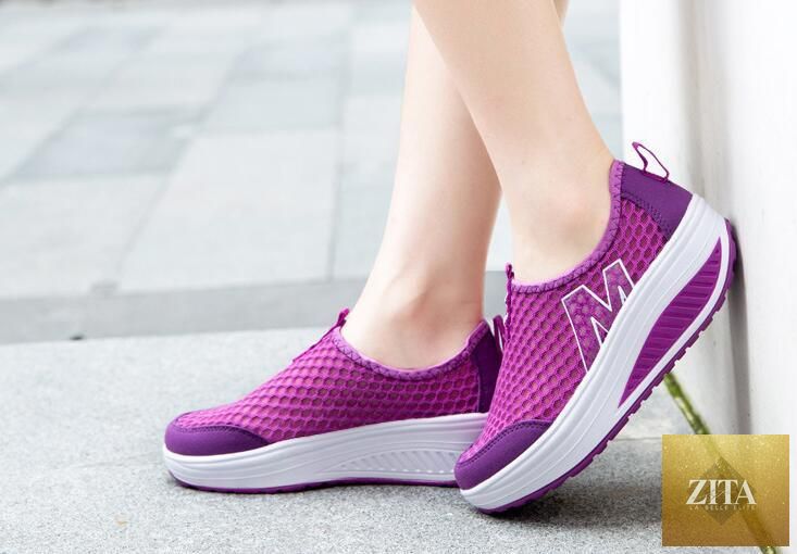 Women casual sport sneakers by Stevvex with breathable air mesh, platform sole, convenient for walking and fitness.