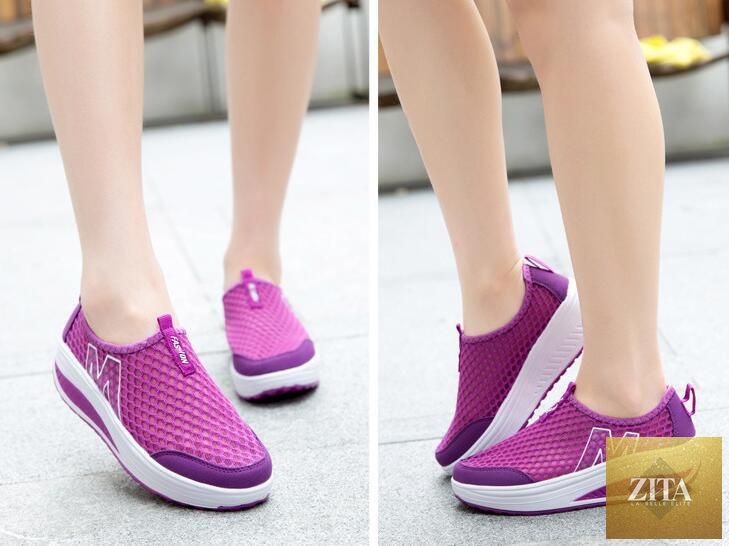 Women Stevvex casual sneakers with breathable air mesh, platform design, ideal for tennis, walking, and fitness activities.