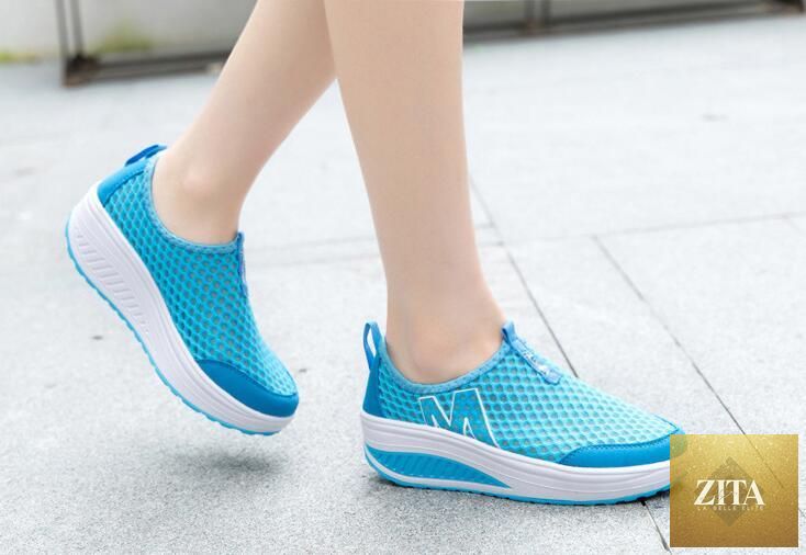 Women Stevvex casual sneakers with breathable air mesh, platform design, suitable for walking and fitness, lightweight and comfortable.
