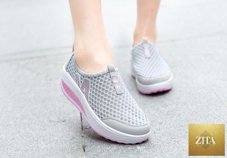 Women Stevvex casual sport sneakers with breathable air mesh, platform sole, ideal for walking, tennis, and fitness.