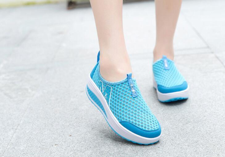 Women Stevvex casual sneakers with breathable air mesh, platform design, lightweight, comfortable walking and fitness shoes.