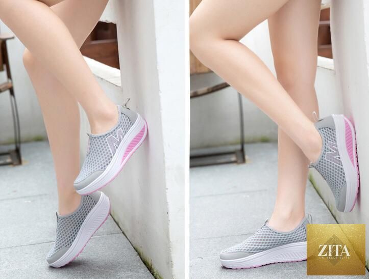 Women Stevvex casual sneakers featuring breathable air mesh, platform design, lightweight comfort, ideal for walking and fitness.