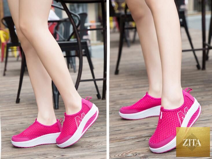 Women Stevvex casual sneakers with breathable air mesh, platform design, lightweight comfort, ideal for walking and fitness activities.