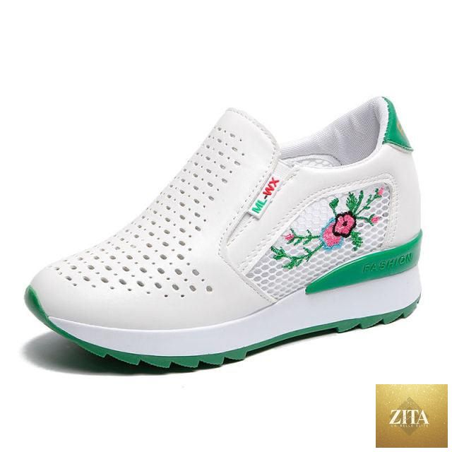 Women Stevvex casual slip-on sneakers with mixed colors, high-top design, hidden heel, and platform sole for summer comfort.
