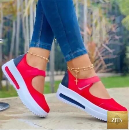 Women Stevvex elegant sneakers with thick soles, mesh breathable fabric, lace-up casual and athletic shoes for walking and running.