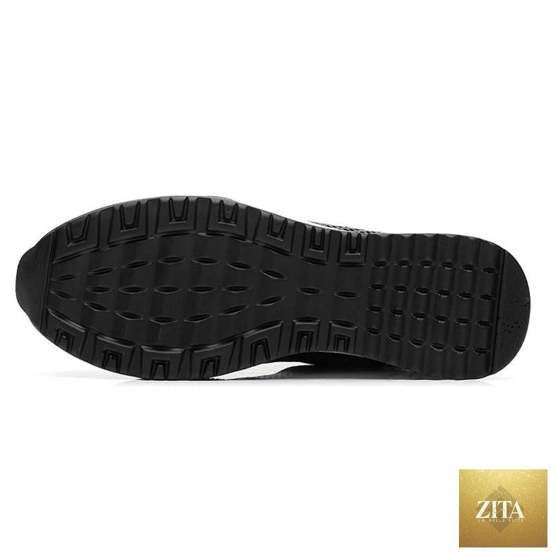 Stevvex women's gold and silver walking jogging sneakers, lightweight, sporty, casual, with height-increasing insoles and comfortable fit.
