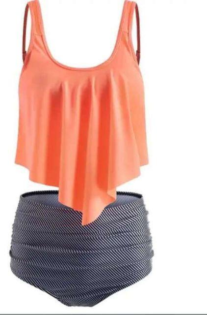 Women High Waist Bikini Plus Size Swimwear Summer Swimsuit Beach Bathing Suit Ruffle Bikini Floral Printed Ruffle High Waist Bikini Set Women's Tummy Control Bathing Suit Swimsuit Flounce Peplum