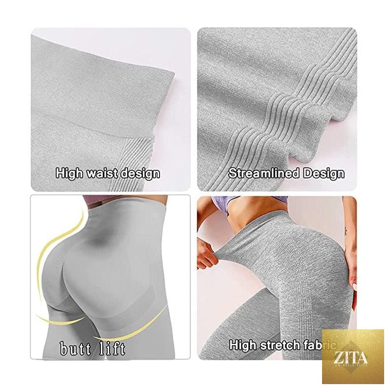 Women wearing high waist Seamless Leggings by Stevvex, designed for gym workouts, yoga, and fitness with a push-up, breathable, and supportive fit.