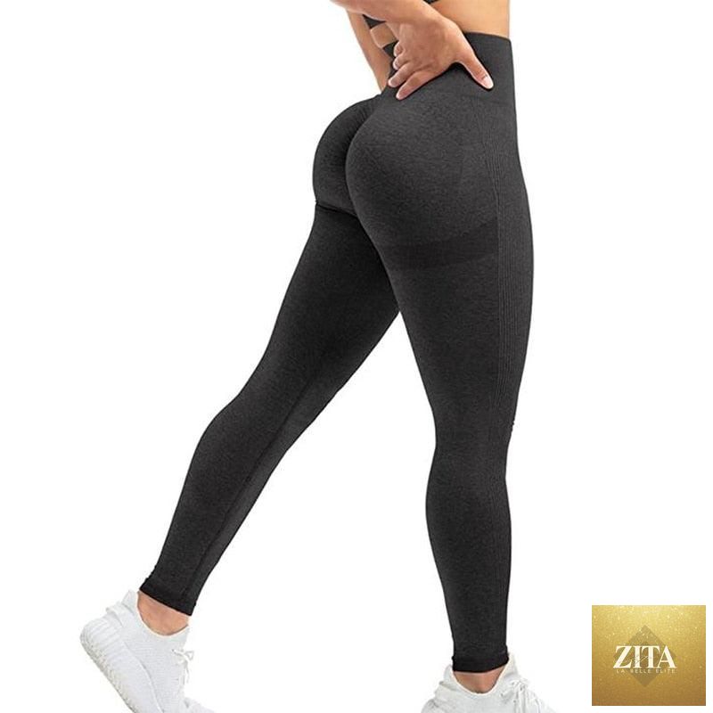 Women wearing high waist Stevvex seamless gym leggings with push-up design, breathable yoga pants, and a fitted sporty look.