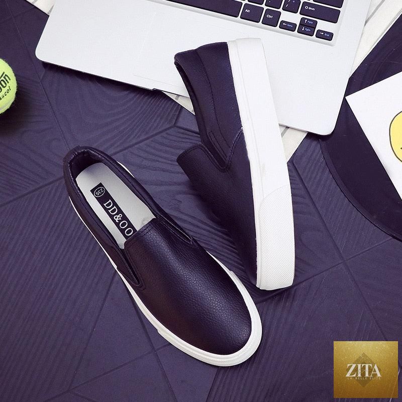 Women Stevvex leather espadrille sneakers with slip-on design, platform soles, and casual spring fashion style.