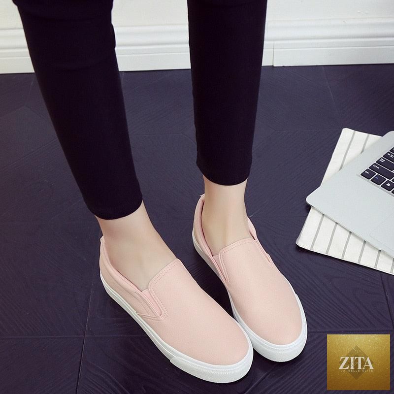 Women Stevvex leather espadrille sneakers with slip-on platform design, casual spring footwear for comfort and style.