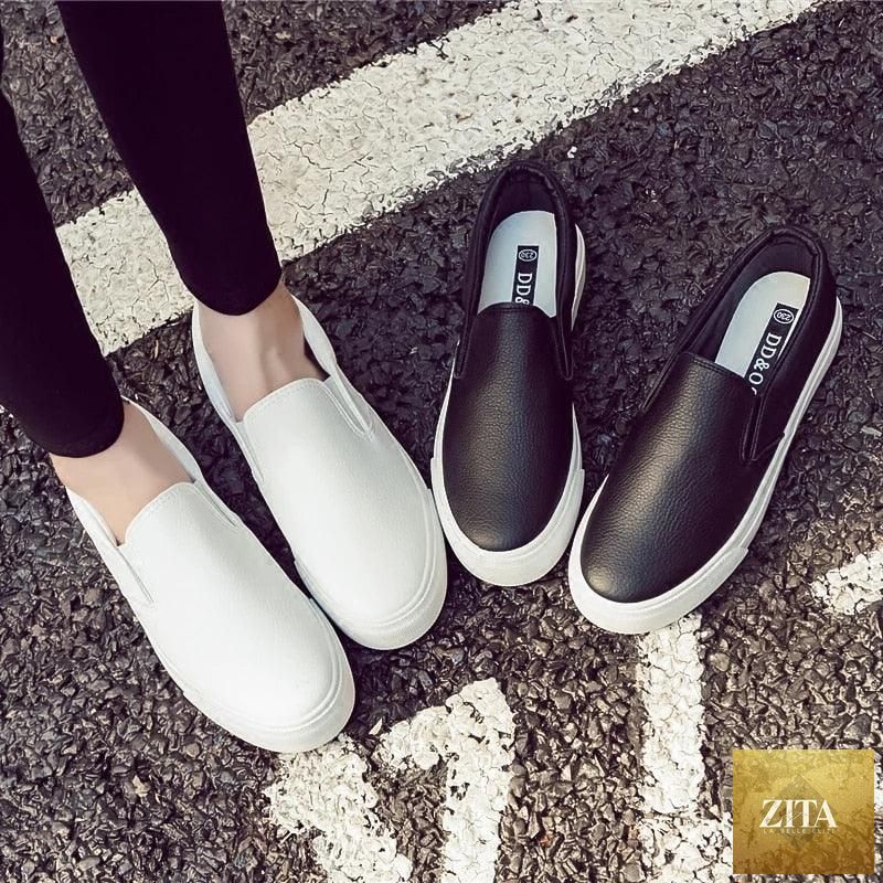 Women Stevvex leather espadrille sneakers, slip-on casual flats with platform sole, perfect for spring and everyday wear.