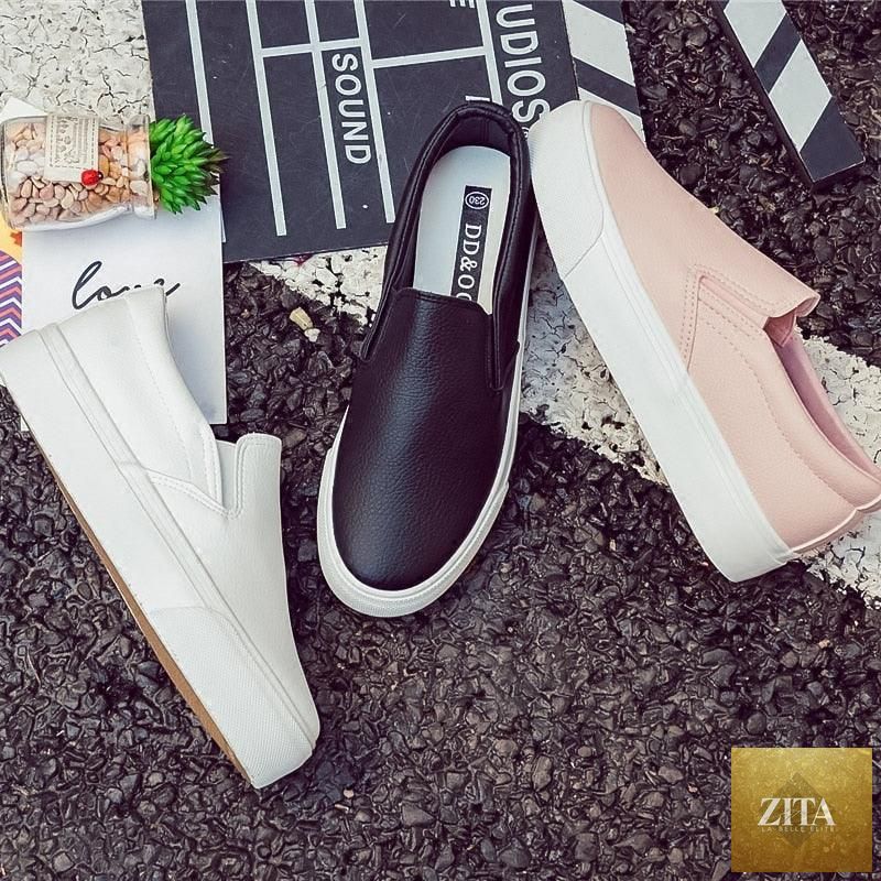 Women Stevvex leather espadrille sneakers with slip-on design, platform sole, casual and fashionable for spring and summer wear.