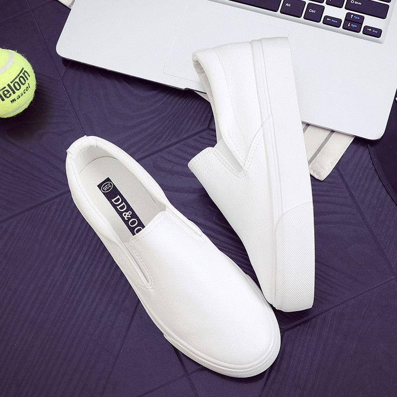 Women Stevvex leather espadrille sneakers with slip-on design, casual platform flats, perfect for spring and summer wear.