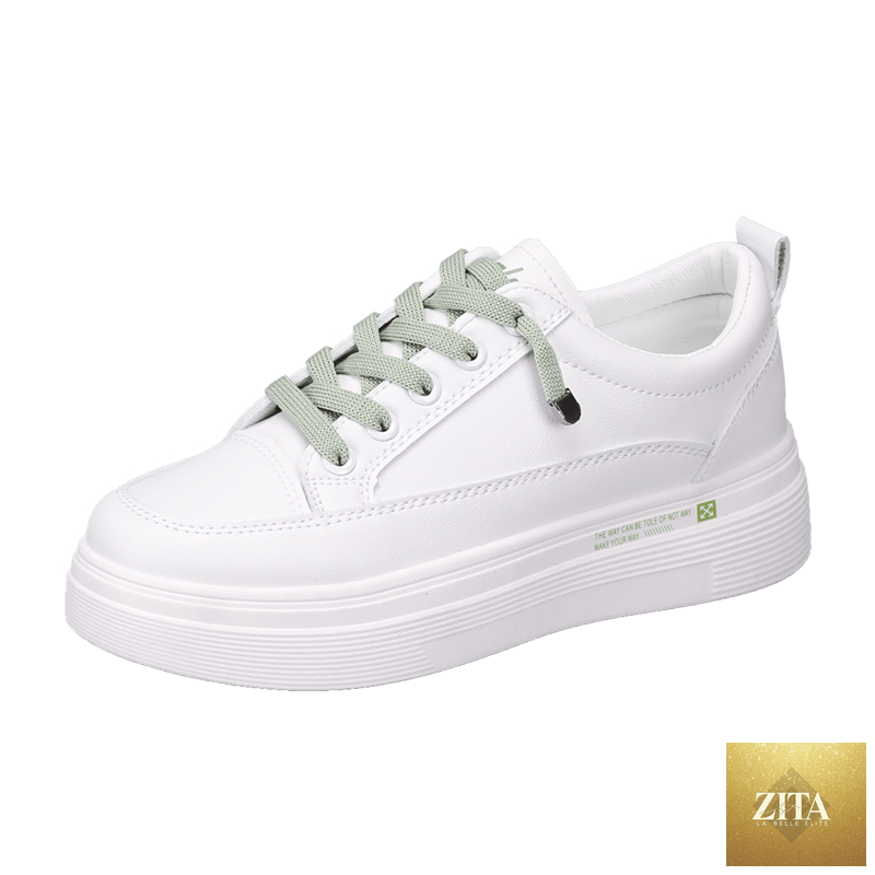 Women Stevvex leather sneakers with breathable, white vulcanized design, casual lace-up flats for modern walking and everyday wear.