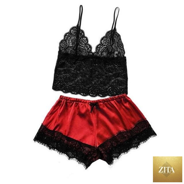 Women Stevvex lace bra and panty set, 2-piece lingerie with strappy lace design, lightweight polyester sleepwear and underwear.