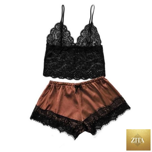 Stevvex women's luxury lace bra and panty set with strappy design, lightweight polyester, comfortable sleepwear lingerie, two-piece set.