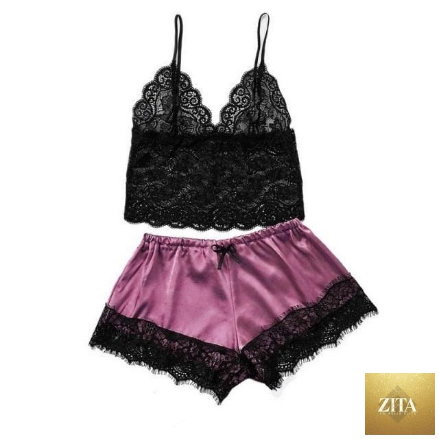 Stevvex women’s luxury lace bra and panty set with strappy design, lightweight polyester sleepwear and comfortable fit.